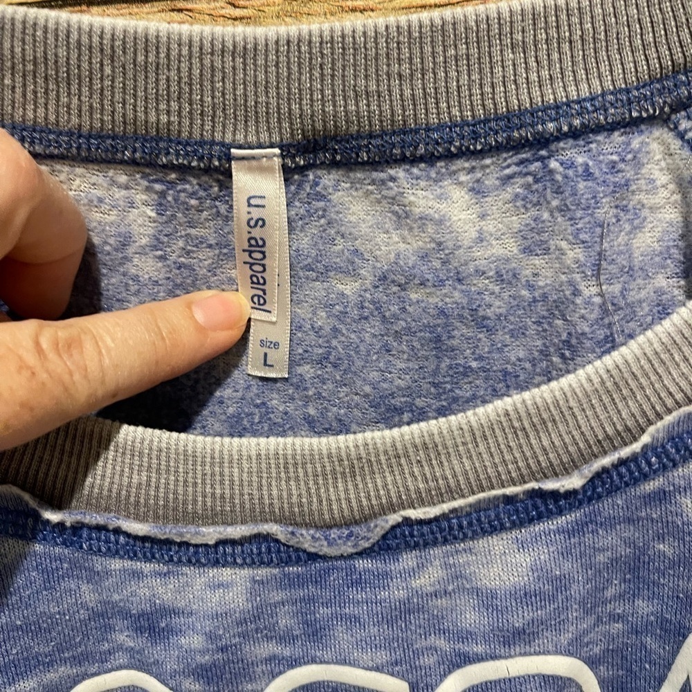 Cocoa Beach Florida Womens Cropped Sweatshirt Blue Gray Size: Large - Picture 3 of 5